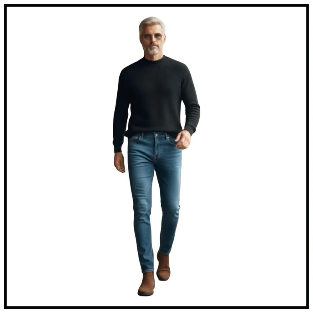 Perfect Jeans Men’s ‘Oceans’ Medium-Blue Slim-Fit Jeans / 28” x 30”